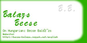 balazs becse business card